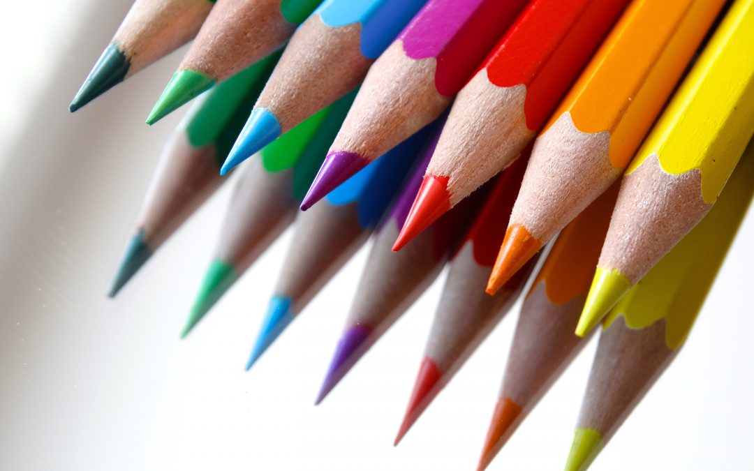 Colored pencils for coloring in books