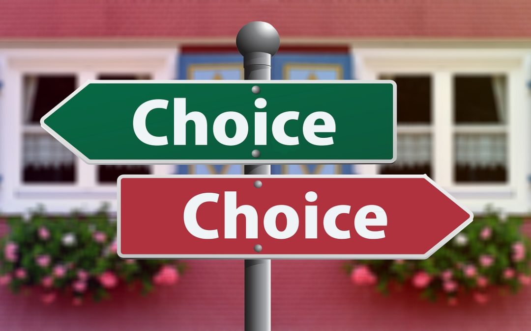 Two signs showing two choices--based on behavior